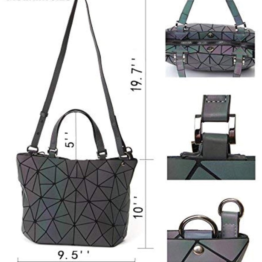 3 Pcs Luminous Geometric Purses-Wallet - Picture 2 of 7